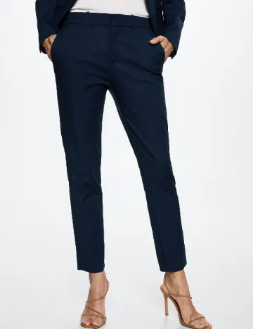 Pantaloni Mango, bleumarin Albastru