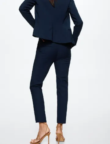 Pantaloni Mango, bleumarin Albastru