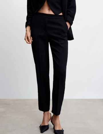 Pantaloni Mango, negru Negru