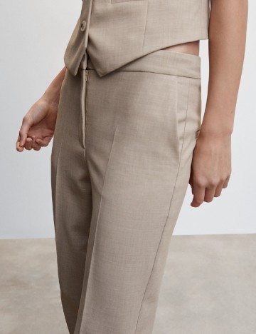 Pantaloni Mango, crem