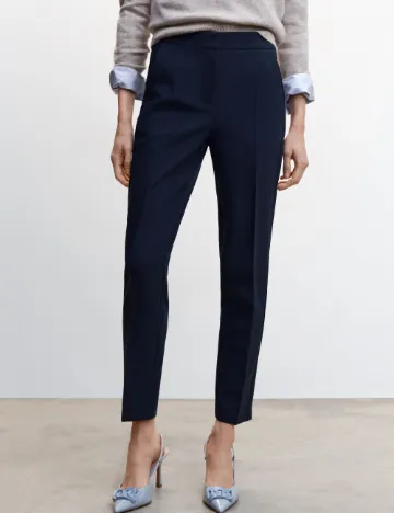 Pantaloni Mango, bleumarin Albastru