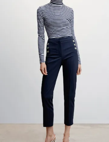 Pantaloni Mango, bleumarin Albastru