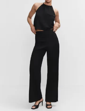 Pantaloni Mango, negru Negru