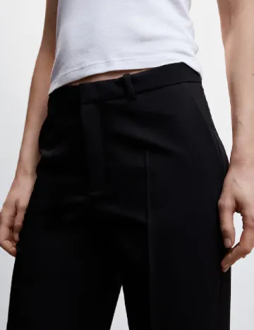 Pantaloni Mango, negru Negru