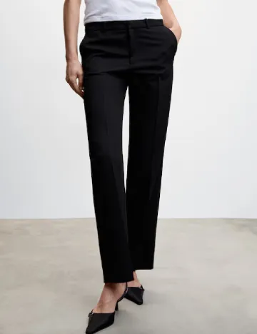 Pantaloni Mango, negru Negru