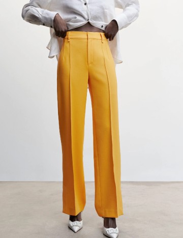 Pantaloni Mango, galben