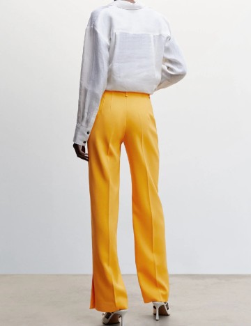 Pantaloni Mango, galben