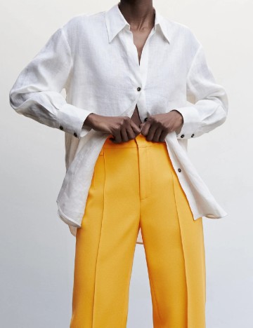 Pantaloni Mango, galben