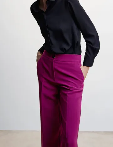 Pantaloni Mango, magenta Roz