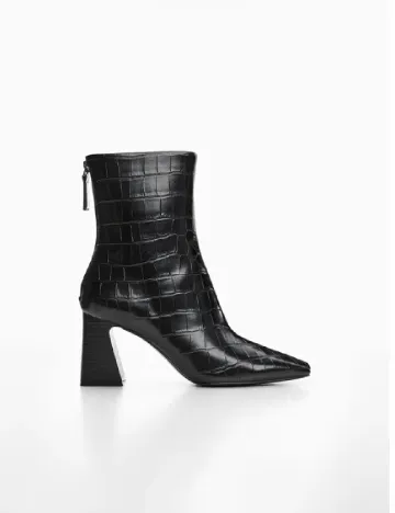 Botine Mango, negru Negru