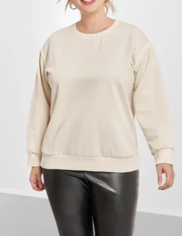 Bluza Vero Moda Curve, ecru Alb