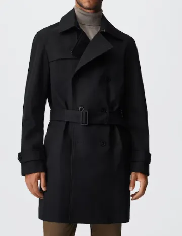 Trench Mango, negru Negru