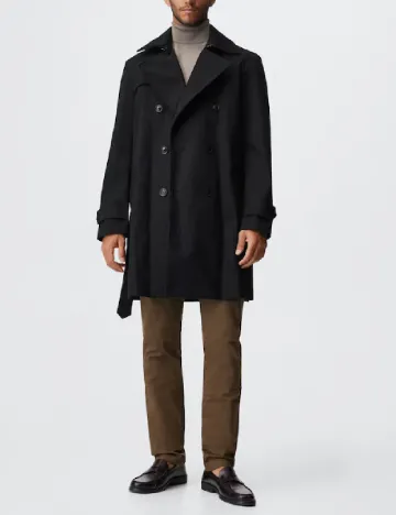 Trench Mango, negru Negru