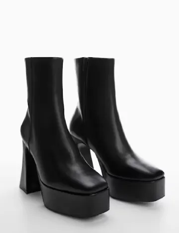 Botine Mango, negru Negru