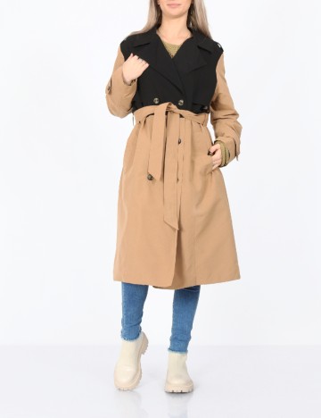 Trench Vero Moda, maro/negru