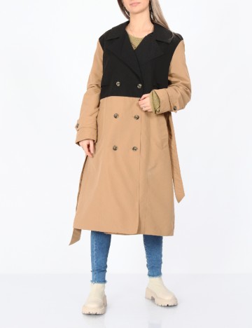 Trench Vero Moda, maro/negru