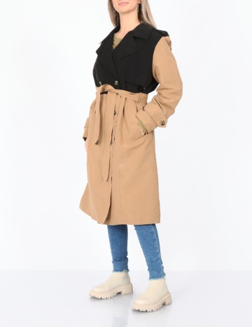 Trench Vero Moda, maro/negru