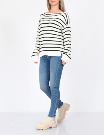 Pulover Oversize Vero Moda, alb