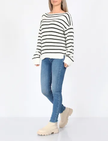 Pulover Oversize Vero Moda, alb Alb