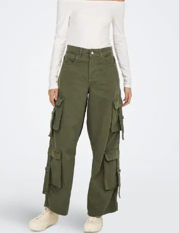 Pantaloni Only, kaki Verde