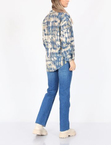 Camasa Oversize Vero Moda, albastru/crem