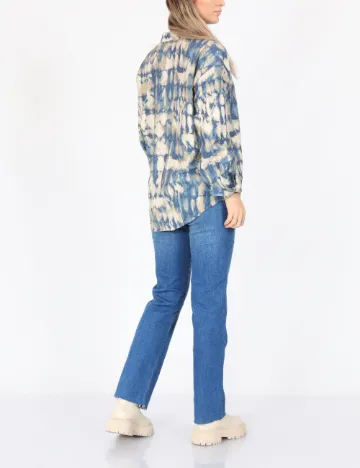 Camasa Oversize Vero Moda, albastru/crem Albastru