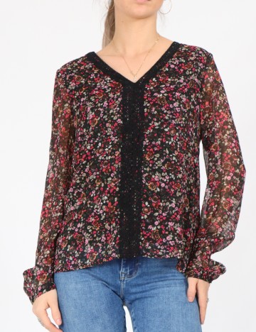 Bluza Vero Moda, negru floral