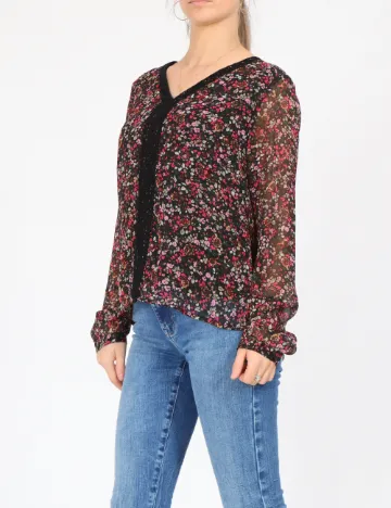 Bluza Vero Moda, negru floral Negru