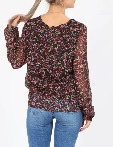 Bluza Vero Moda, negru floral Negru