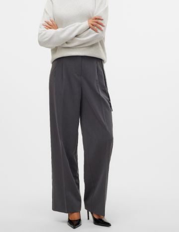 Pantaloni Aware by Vero Moda, gri inchis