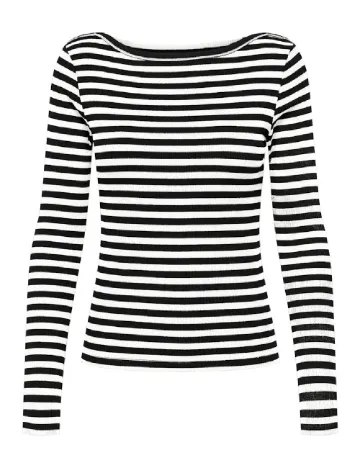 Bluza Only, alb-negru Alb