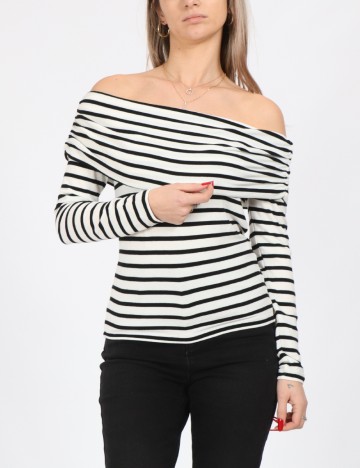 Bluza Only, alb/negru