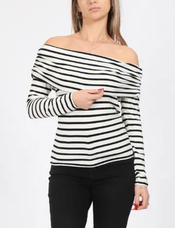 Bluza Only, alb/negru Alb