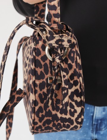 Geanta Pieces, animal print