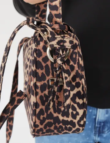 Geanta Pieces, animal print Animal print