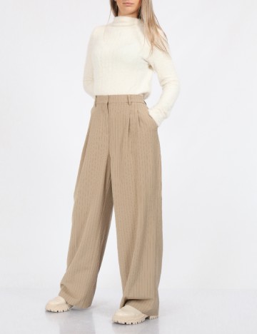 Pantaloni Vero Moda, maro deschis