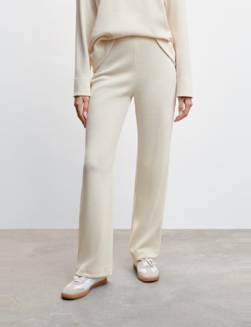 Pantaloni Mango, crem