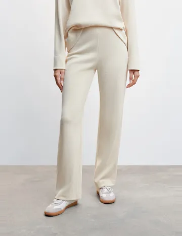 Pantaloni Mango, crem Crem