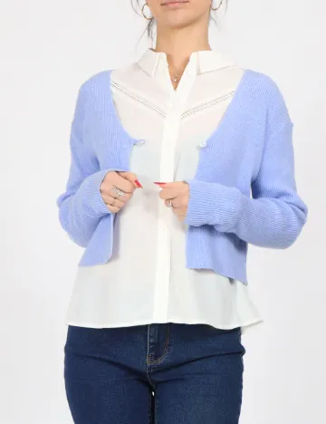 Cardigan Pieces, albastru Albastru