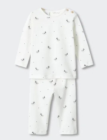 Pijama Mango Kids, alb