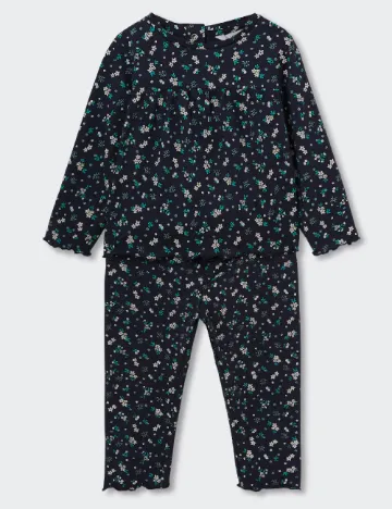 Pijama Mango Kids, bleumarin inchis Albastru