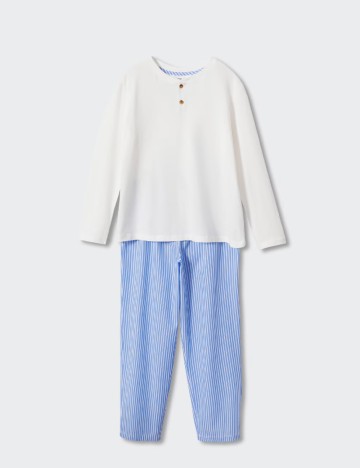 Pijama Mango Kids, alb/albastru