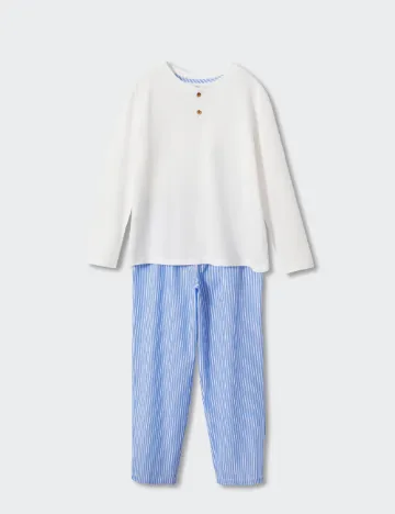 Pijama Mango Kids, alb/albastru Albastru