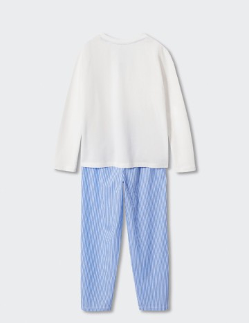 Pijama Mango Kids, alb/albastru