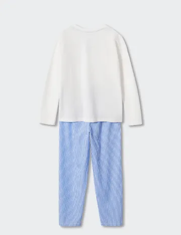 Pijama Mango Kids, alb/albastru Albastru