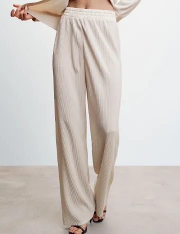 Pantaloni Mango, crem Crem