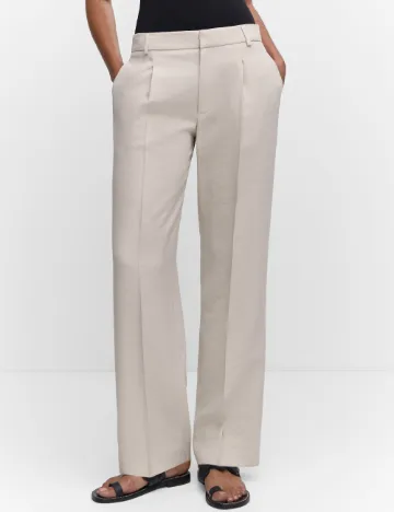 Pantaloni Mango, bej Crem