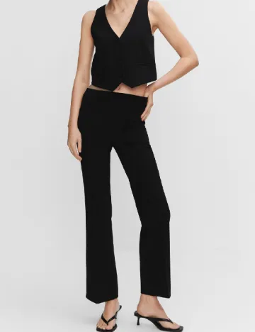 Pantaloni Mango, negru Negru