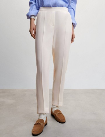 Pantaloni Mango, crem