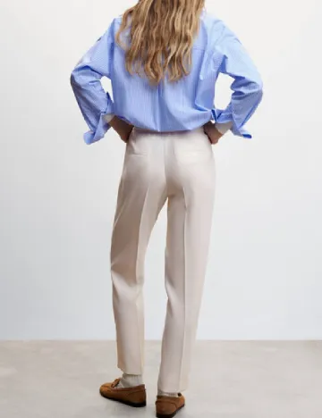 Pantaloni Mango, crem Crem